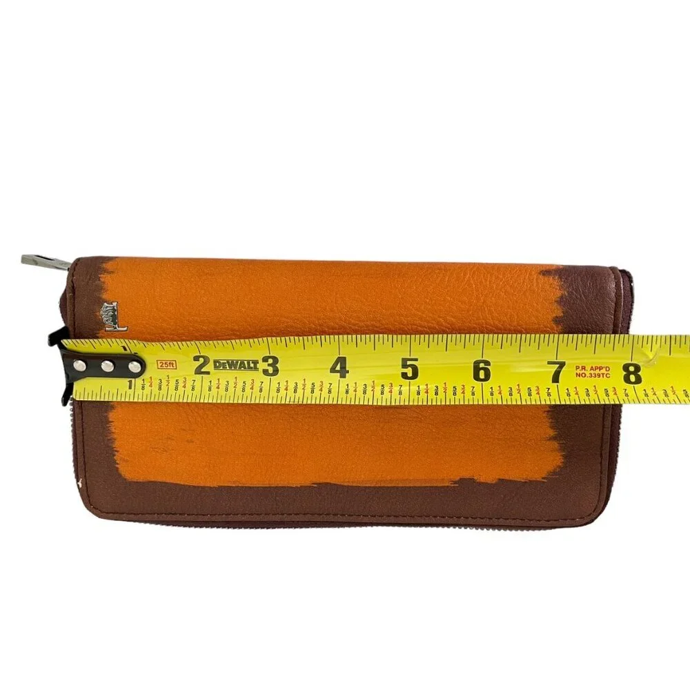 Tod's Italy Color block Orange/Brown‎ Zip Continental Wallet XAWDSPA04Z0DOUL016